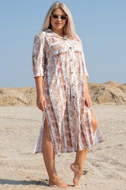 (СК) Платье "Полоса" крем-брюле