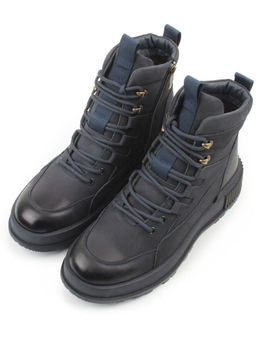 05-AW1008-6M DK. BLUE Ботинки зимние мужские (натуральная кожа, натуральный мех) - Фабричный китай фото 4