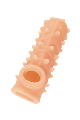 Насадка реалистичная KOKOS NUDE SLEEVE с дополнительной стимуляцией, TPE, телесная, 12 см