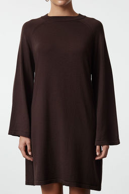 TRENDYOLMILLA Koyu Kahverengi Mini Triko Basic Pamuklu Elbise TWOAW25EL00044 фото 9