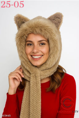 Шапка с отворотом и с ушками - Bruno фото 6