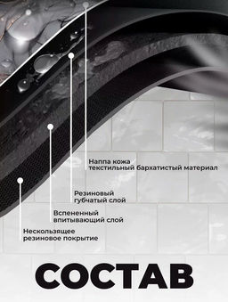Коврик для ванной (Мрамор) - 59*40см (3126) Серый - Мой органайзер фото 2