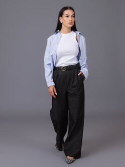 Женские Брюки широкие палаццо. С046 Черный от фабрики Спортсоло
