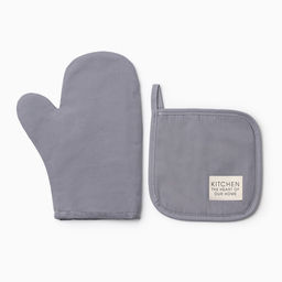 Набор кухонный Этель Kitchen, цвет синий, варежка-прихватка 18х29 см, прихватка 19х19 см  фото 11