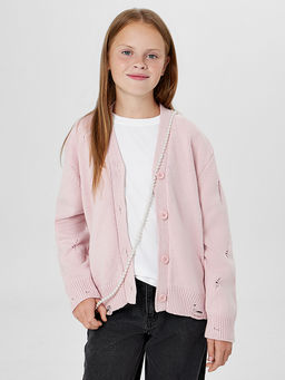 Кардиган для девочек розовый