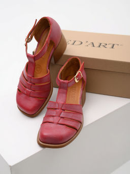 Босоножки 5036.23663bе.Вакса красный+коричневый