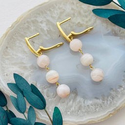 Серьги тройные из Агата (Бразилия) - Радуга самоцветов фото 4