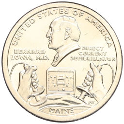 Монета 1 доллар 2024 года D США Американские инновации  Дефибриллятор постоянного тока