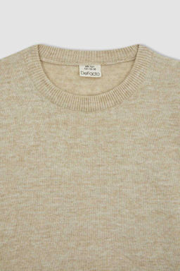 Трикотажный свитер обычного кроя с круглым вырезом для мальчика - Defacto фото 8