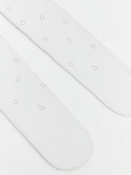 K?z Bebek Kalp Bask?l? K?lotlu ?orap 2li