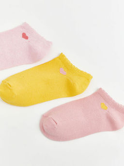 Desenli K?z ?ocuk Patik ?orap 3l?