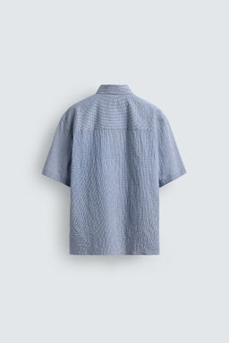 CAMISA REGULAR FIT CUADROS TEXTURA / Azul - Zara фото 8