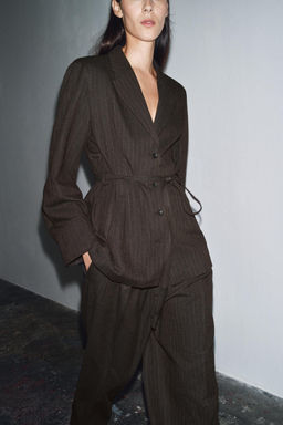 HERRINGBONE BLAZER WITH BELT ZW COLLECTION - Zara фото 5