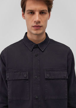 Logan 90lar Siyah Denim Jean Gomlek - Mavi фото 5