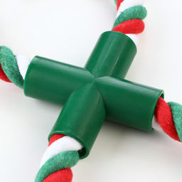 Игрушка тренировочная канатная Зимняя восьмёрка, до 20 см, 100 г,красная/белая/зелёная 79161 - Пижон фото 7