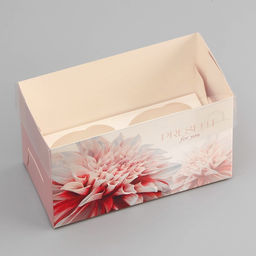 Цена за 5 шт. Коробка для 2 капкейка с прозрачной крышкой, «Презент», 16×8×10 см