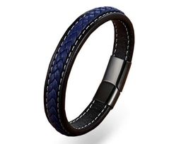 Браслет из кожи и стали, ALB57