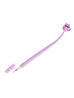 Цена за 2 шт. Ручка гелевая-прикол, синий стержень, Котик МИКС