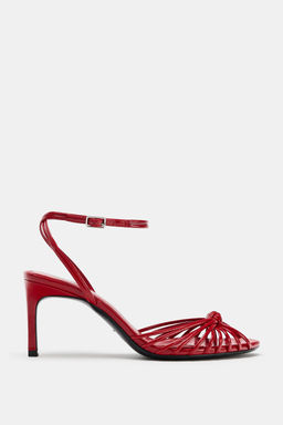 SANDALIA TAC?N NUDO / Rojo - Zara фото 3