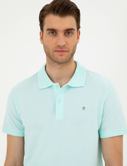Su Ye_ili Slim Fit %100 Pamuk Polo Yaka Basic Ti__rt