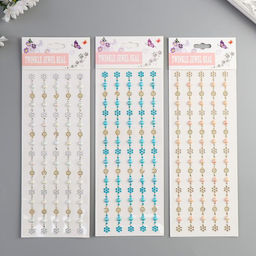 Наклейка - стразы Цветочки и полу жемчужинки. Браслеты, 31?10.7 см, МИКС