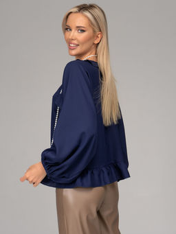 Блузка Бохо (синий) - Эльза фото 7