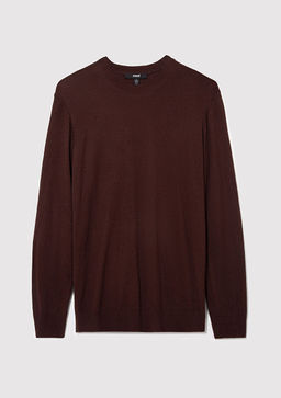 Bisiklet Yaka Kahverengi Kazak - Mavi фото 8