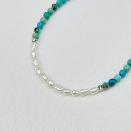 Браслет из Бирюзы и Жемчуга - Радуга самоцветов фото 3