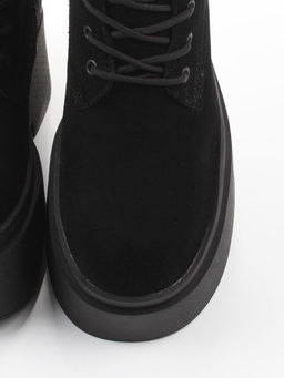 04-PAT225-2Z BLACK Ботинки зимние женские (натуральная замша, 100% шерсть)