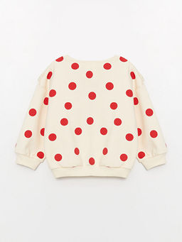 Bisiklet Yaka Puantiyeli K?z Bebek Sweatshirt - Waikiki фото 3