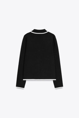 KNIT CARDIGAN WITH CONTRAST TRIMS - Zara фото 4