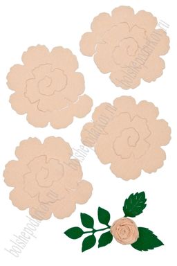 Лазерная вырубка из фетра Цветочек №3 8 см (5 шт) светло-персиковый RN 22