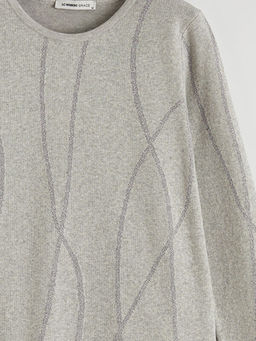 Bisiklet Yaka Desenli Kad?n Triko Kazak