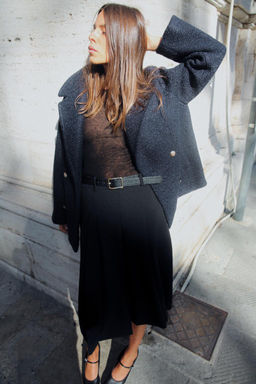 BOUCLE DOUBLE-BREASTED COAT