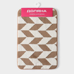 Коврик для ванной и туалета Доляна Ралли, 40?60 см, коричневый  фото 7