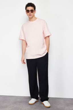 Pudra Oversize/Genis Kesim Basic %100 Pamuklu T-Shirt TMNSS22TS0318