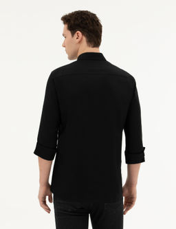 Siyah Slim Fit Uzun Kollu G_mlek