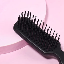 Расчёска массажная, 3×13.8 (±1) см, чёрная
