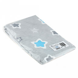 Постельное белье, ясельный комплект "Звездочки" 3 предмета: пододеяльник 112х147см, простыня 100х150см, 1 наволочка 60х60см, с клапаном-запахом, бязь 121г/м2, хлопок 100%, упаковка "эконом" ПВХ 28х41см, "Домашняя мода" (Россия)