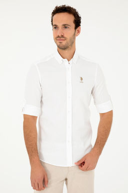 Мужская рубашка светло-хаки с длинным рукавом Неожиданная скидка в корзине - U.s. polo assn фото 3