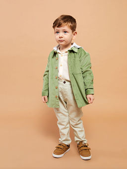 Kap??onlu Uzun Kollu Basic Erkek Bebek Kadife G?mlek - Waikiki фото 2