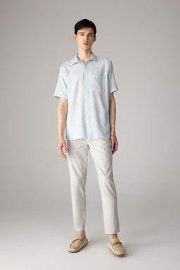 Хлопковая рубашка с короткими рукавами и воротником поло стандартного кроя - Defacto фото 2