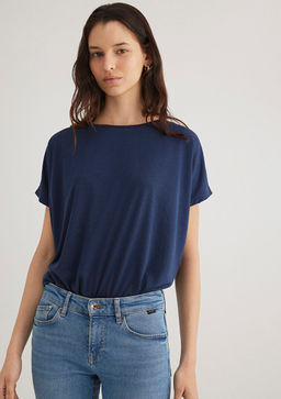 Lux Touch TENCEL TM Lacivert Basic Tisort - Mavi фото 2