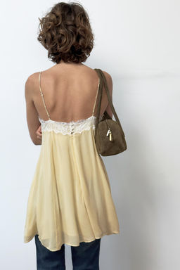 SHORT DRESS WITH CONTRAST LACE - Zara фото 11