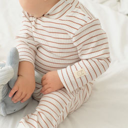 Ползунки-штанишки Крошка Я, BASIC LINE, рост 80-86 см, полоска бежевая  фото 3