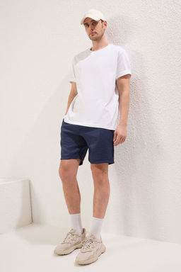 TRENDYOL MAN Lacivert Regular Fit Keten Gorunumlu Dokumlu Sort & Bermuda TMNSS25SR00005 - Trendyolmilla фото 2