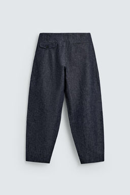 PANTAL?N BALLOON FIT PLIEGUES / Azul / ?ndigo - Zara фото 8