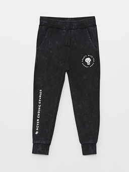Beli Lastikli Bask?l? Erkek ?ocuk Jogger E?ofman Alt?