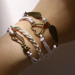 Браслет кожа «Магия знаков» кошечка, L=17 см, белый