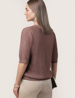 VILATTE / Джемпер из хлопковой пряжи с пайетками  фото 10